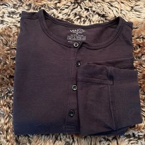 Mens long sleeve Vince Henley T-shirt